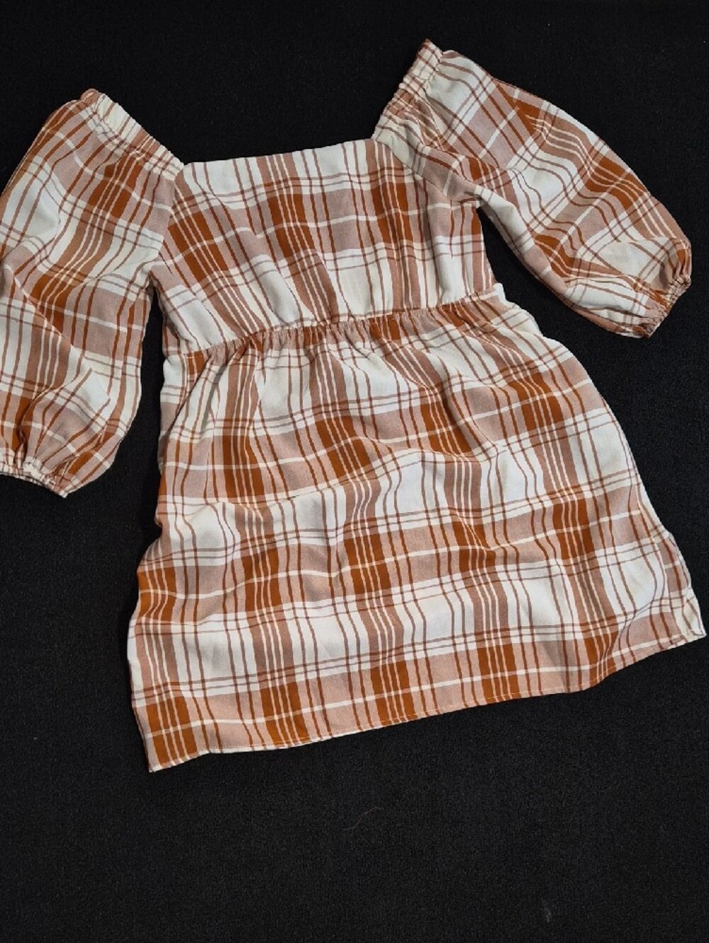 🍂Rust And Creme Plaid Dress🍁 - Picture 3 of 5